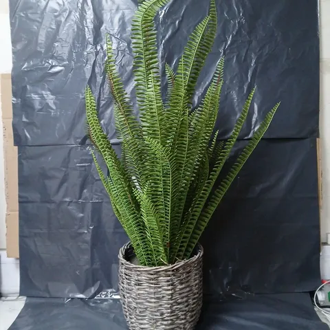 FAUX PLANT IN RATTAN POT - COLLECTION ONLY