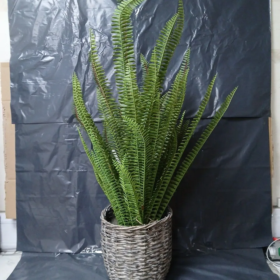 FAUX PLANT IN RATTAN POT - COLLECTION ONLY