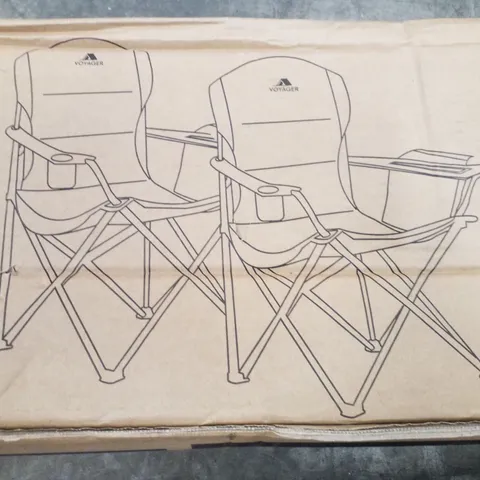 BOXED VOYAGER 2PK COOL ARM CHAIRS WITH CUPHOLDER & COOLER POCKET - NAVY