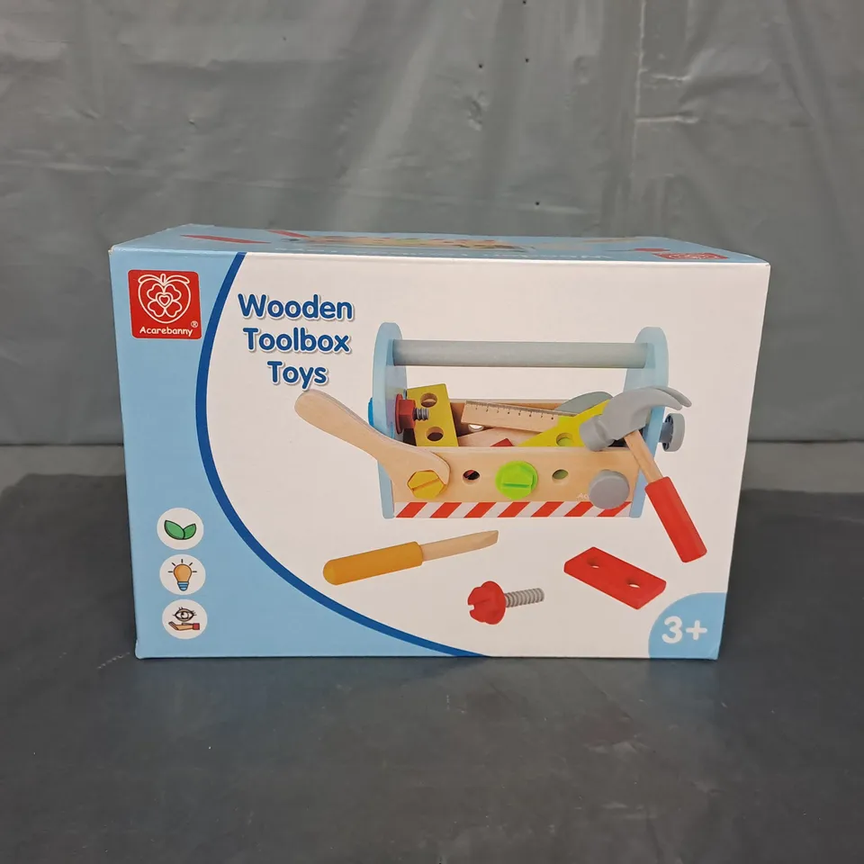 LARGE QUANTITY OF WOODEN TOYS - WOODEN TOOLBOX