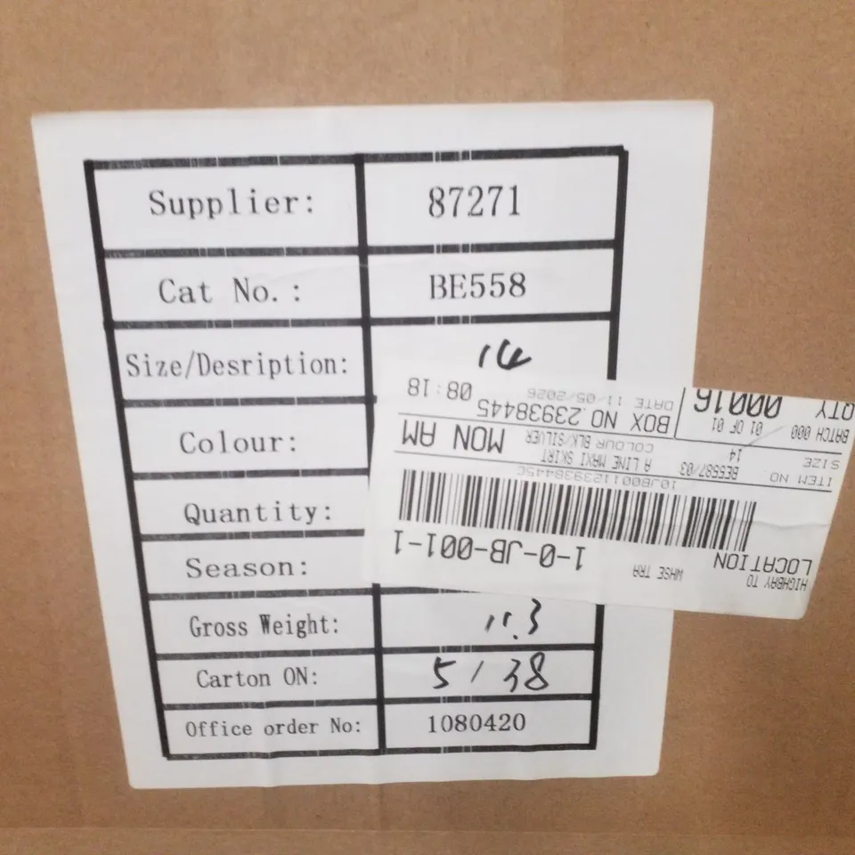 BOX CONTAINING APPROXIMATELY 16 BRAND NEW SIMPLY BE DENIM SHINY A LINE MAXI SKIRTS - SIZE 14