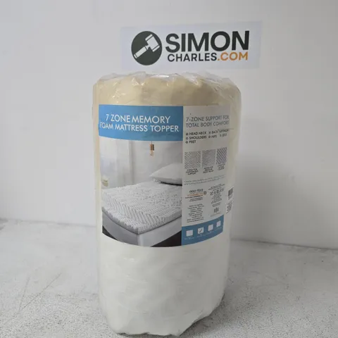 7-ZONE MEMORY FOAM MATTRESS TOPPER – ROLLED