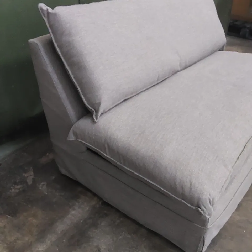 QUALITY DESIGNER GREY FABRIC UPHOLSTERED SOFA BED