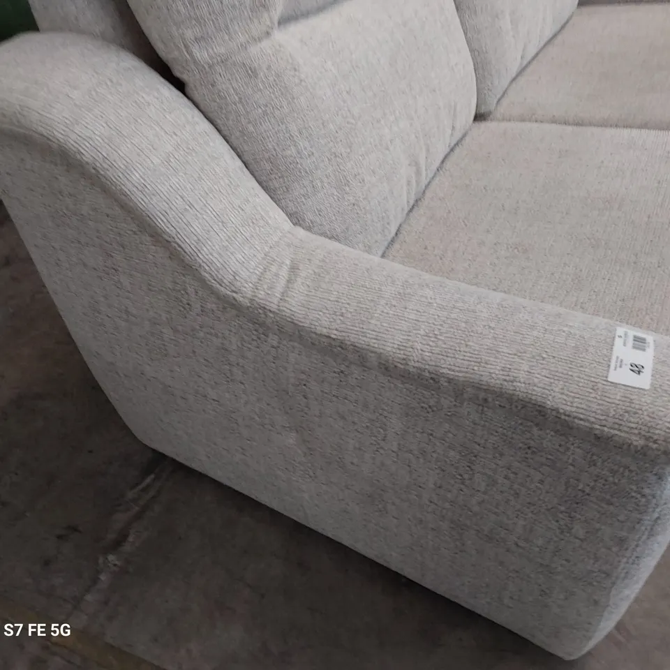 QUALITY BRITISH DESIGNER G PLAN FIRTH THREE SEATER SOFA EIDER GREY FABRIC 