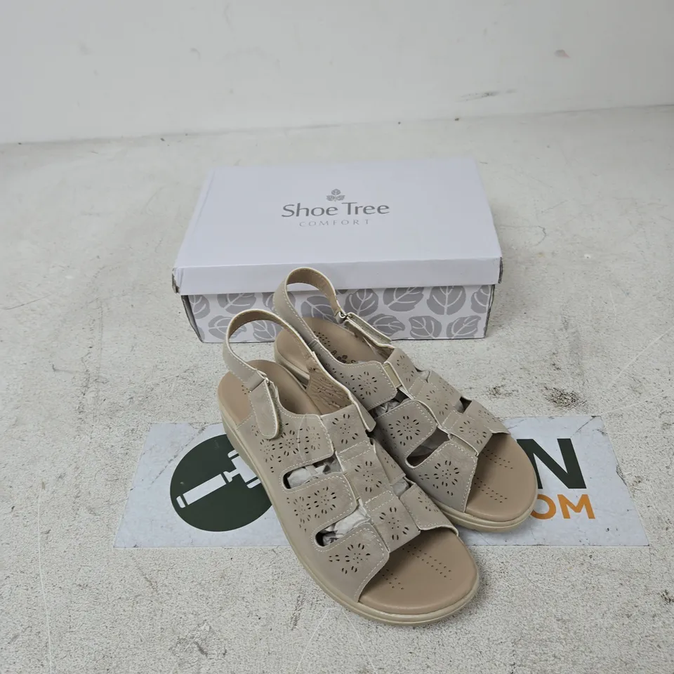 SHOETREE COMFORT CATANIA BEIGE WOMEN'S SANDALS – UK 8