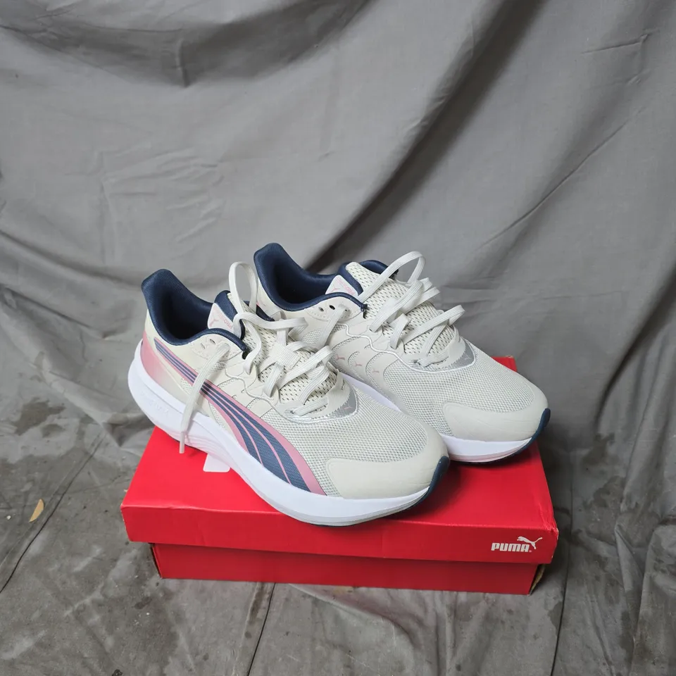 PUMA PROSERIES WHITE/BLUE/PINK TRAINERS BOXED SIZE 7