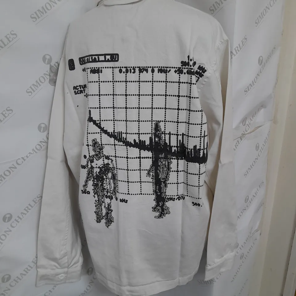 STAY CREATIVE 1DENTITY OVERSHIRT VAPOUR IN IVORY SIZE M RRP £140