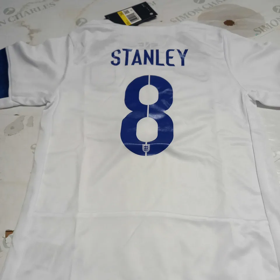 ENGLAND FC HOME KIT WITH STANLEY 8 ON THE BACK SIZE 20
