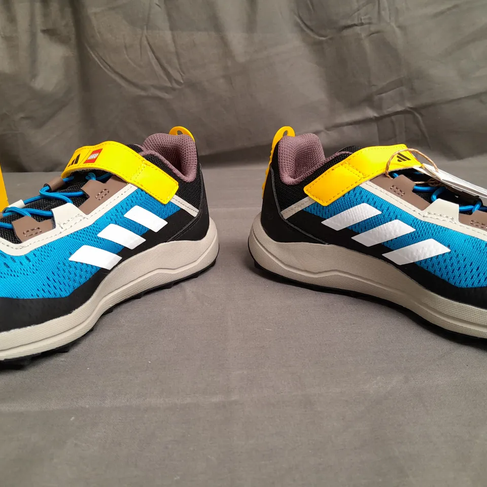 BOXED PAIR OF ADIDAS LEGO TRAINERS SIZE UK 4