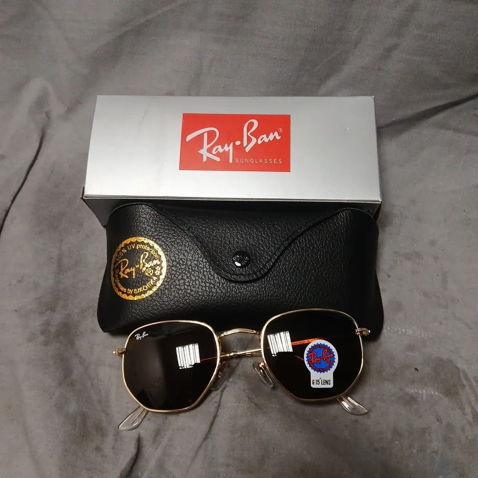 BOXED RAY-BAN RB3548 AVIATOR SUNGLASSES – GOLD FRAME, BROWN LENSES