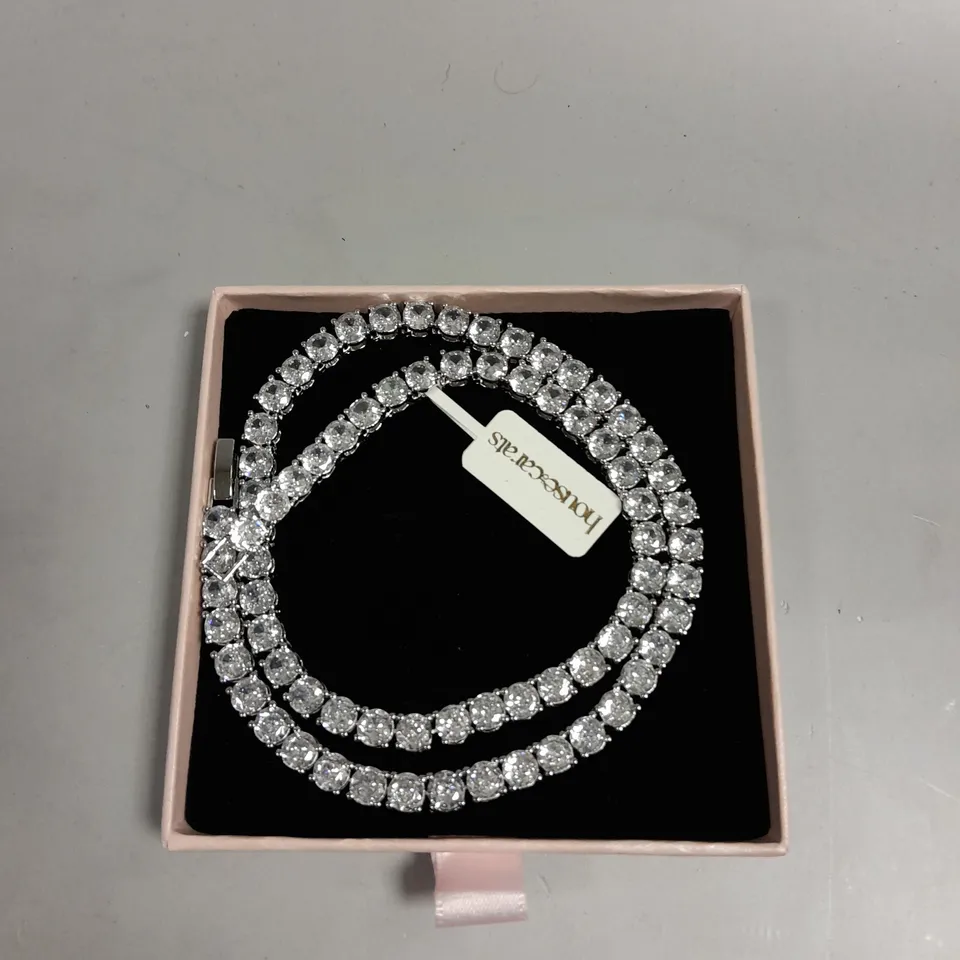 HOUSE OF CARATS BRILLIANT CUT TENNIS BRACELET SILVER NECKLACE 