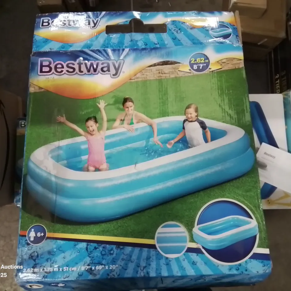 BOXED BESTWAY INFLATABLE POOL 2.62M X 1.75M X 51CM