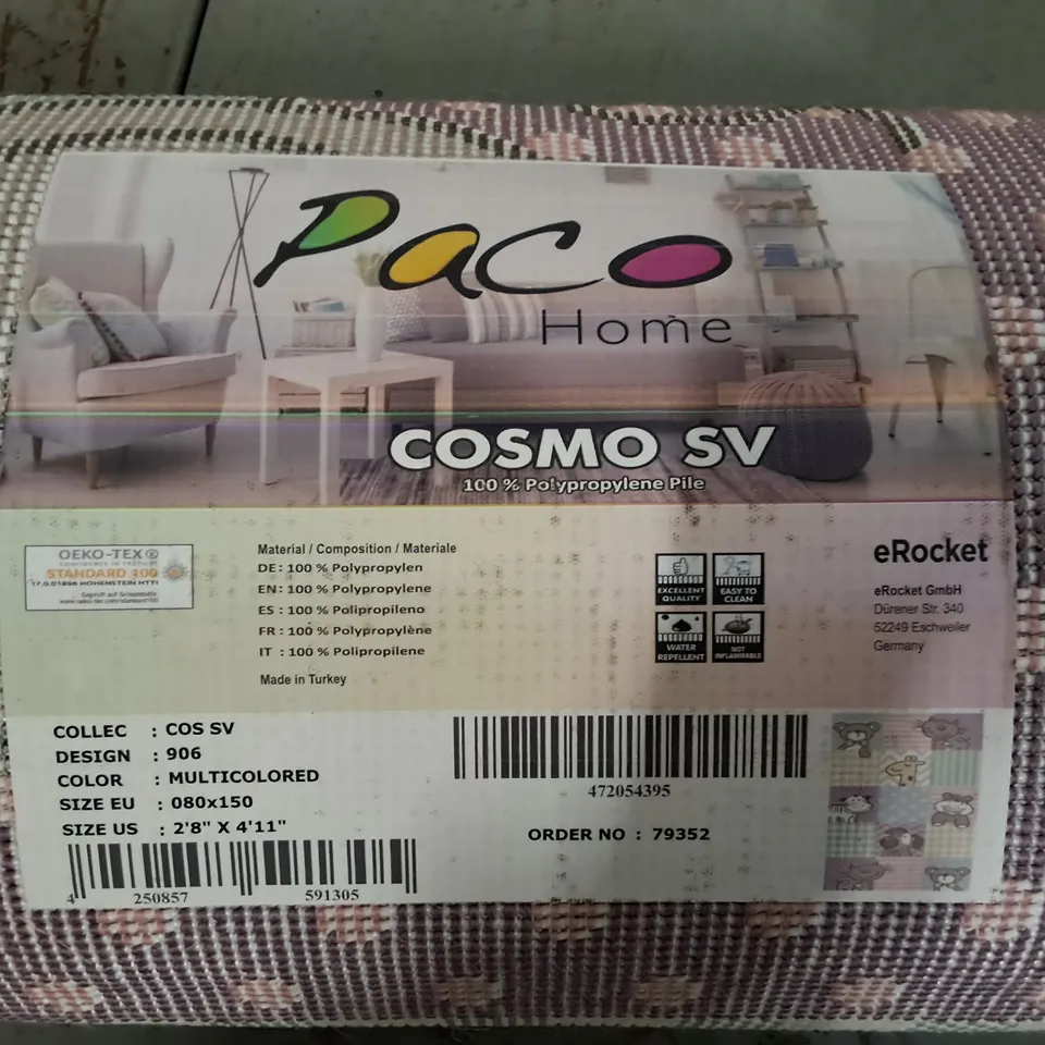 BRAND NEW PACO COSMO SV  MULTICOLOURED RUG - 80X150CM