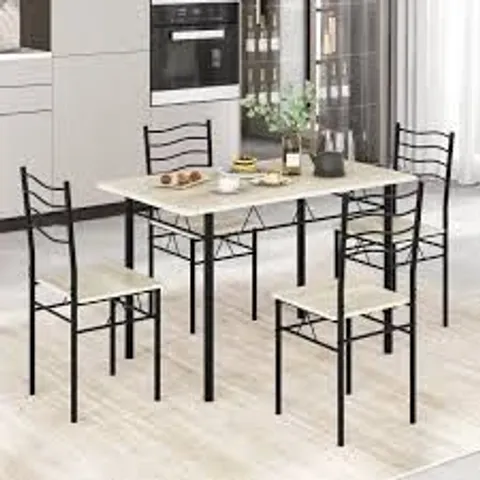 BOXED COSTWAY 4 SEATER COUNTER HEIGHT DINING SET NATURAL