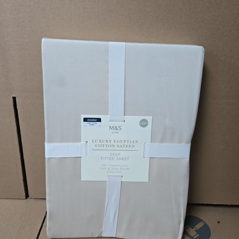 M&S HOME LUXURY EGYPTIAN COTTON SATEEN DEEP FITTED SHEET – DOUBLE 