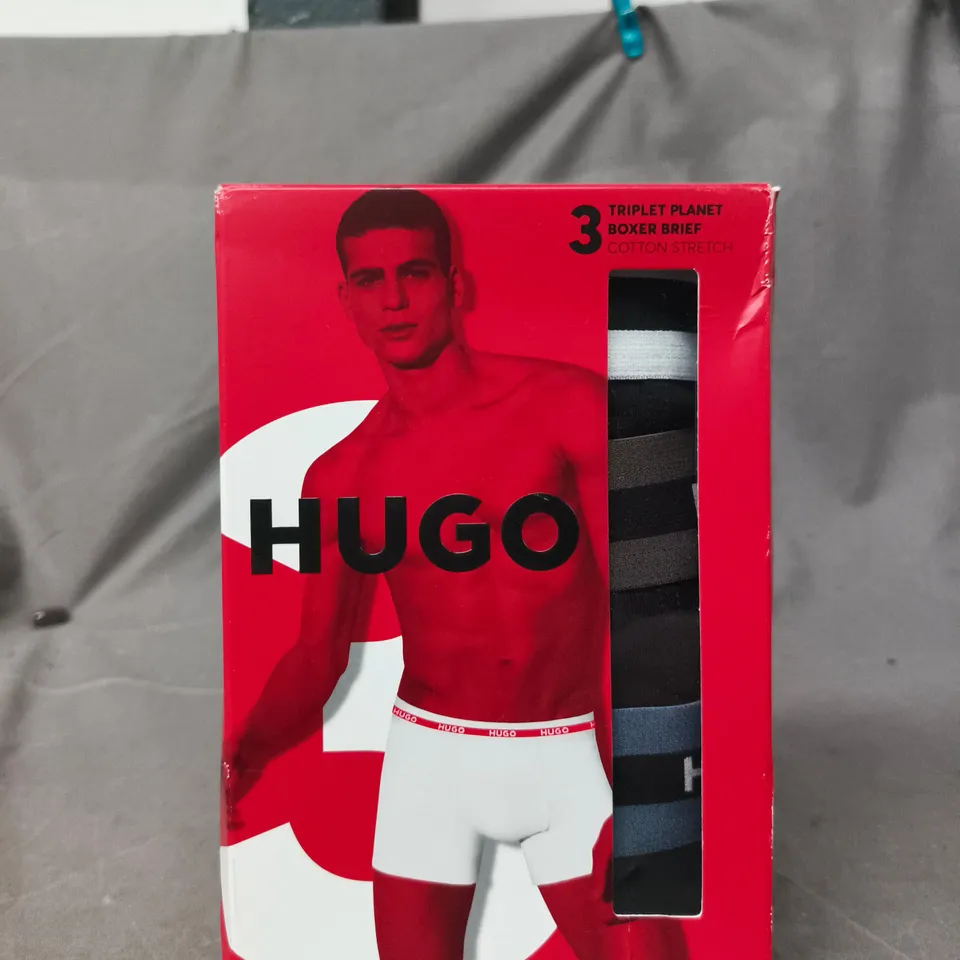 HUGO BOXER BRIEFS 3-PACK COTTON-STRETCH – MEN’S UNDERWEAR - SIZE L