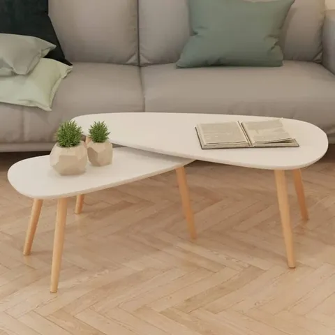 ADLEY SOLID WOOD E LEGS COFFEE TABLE