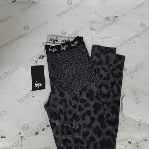 HYPE KIDS MONO LEOPARD LEGGING IN BLACK SIZE 13YRS