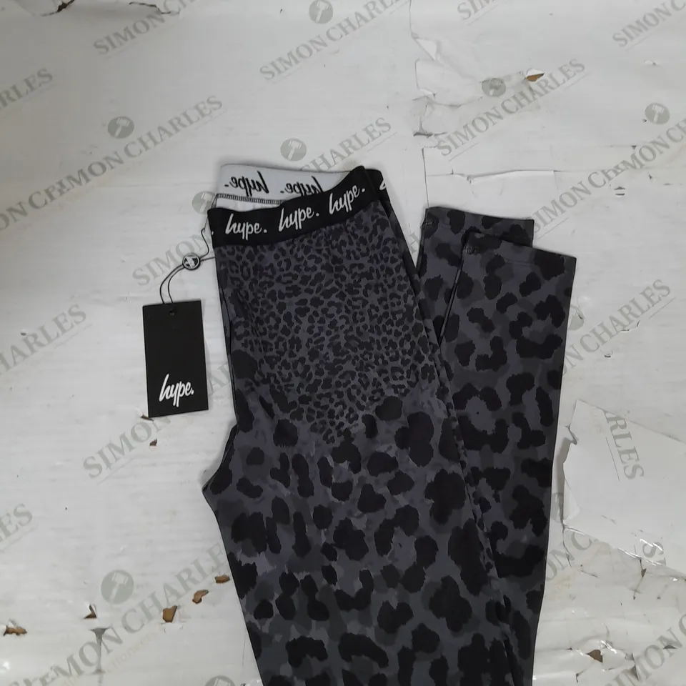HYPE KIDS MONO LEOPARD LEGGING IN BLACK SIZE 13YRS