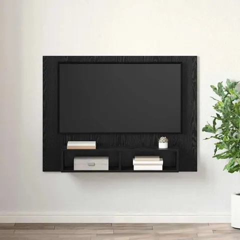 BOXED WALL TV CABINET BLACK OAK 120×23.5×90CM ENGINEERED WOOD