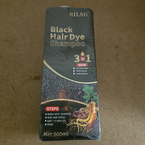 RILSIC BLACK HAIR DYE SHAMPOO 3 IN 1 – 500ML 