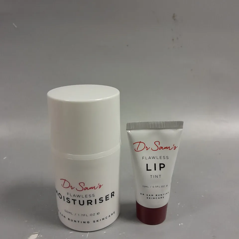 SET OF 2 DR SAMS HEALTH AND BEAUTY PRODUCTS TO INCLUDE 5% NIACINAMIDE MOISTURISER (50ML) AND LIP TINT (15ML).