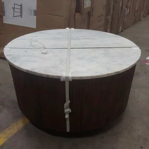 KIERA COFFEE TABLE WALNUT WITH MARBLE TOP
