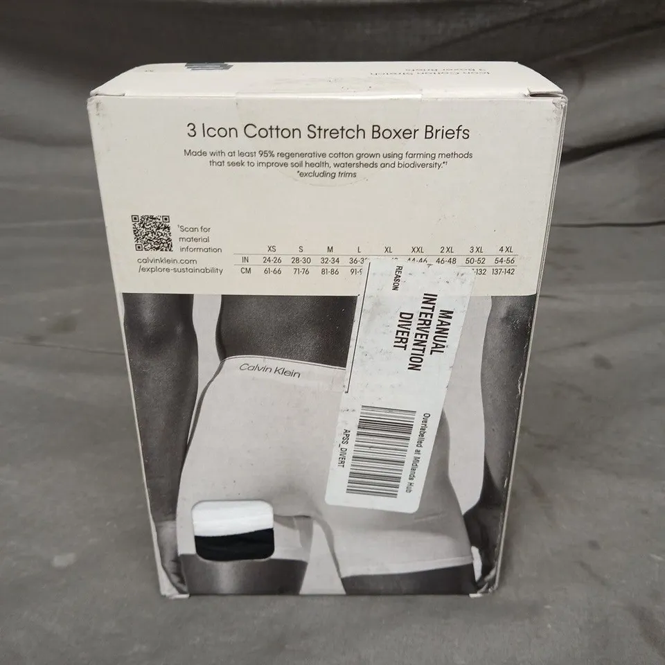 BOXED CALVIN KLEIN ICON COTTON 3-PACK OF BOXER BRIEFS - M