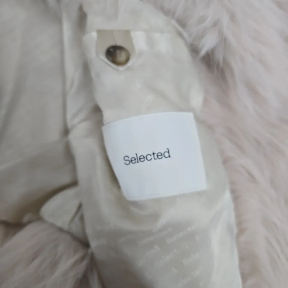 SELECTED WOMEN'S FAUX FUR JACKET – BEIGE, EU38 (UK10)