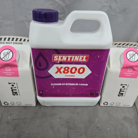 APPROX 4 ASSORTED HOUSEHOLD LIQUIDS TO INCLUDE  PINK STUFF, WASHING UP LIQUID AND SENTINE 