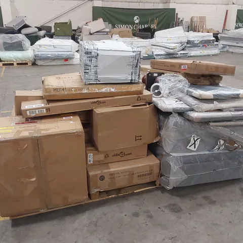 PALLET OF ASSORTED INCOMPLETE FURNITURE PARTS AND PIECES