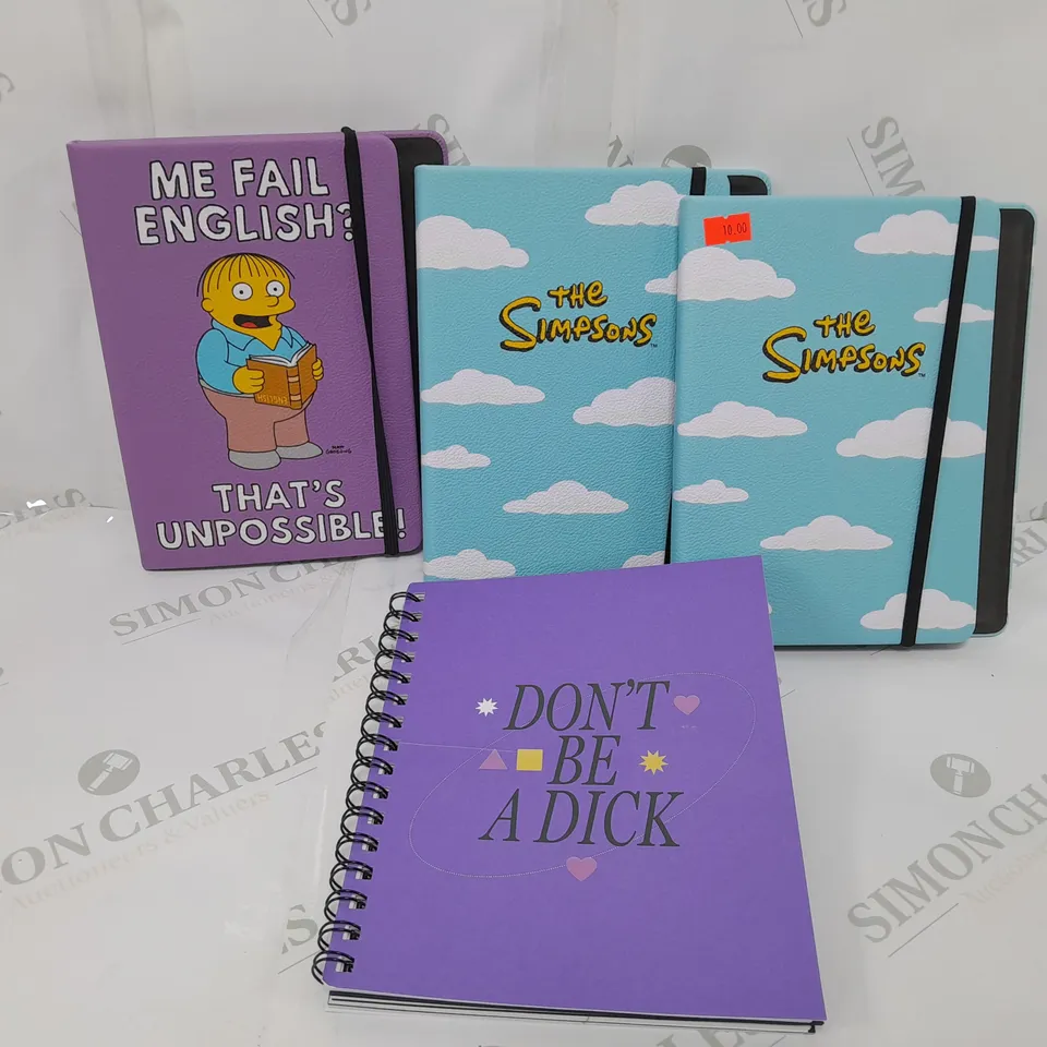 APPROXIMATELY 20 ASSORTED NOTEBOOKS, DIARIES, JOURNALS, PLANNERS TO INCLUDE THE SIMPSONS A5 JOURNAL  