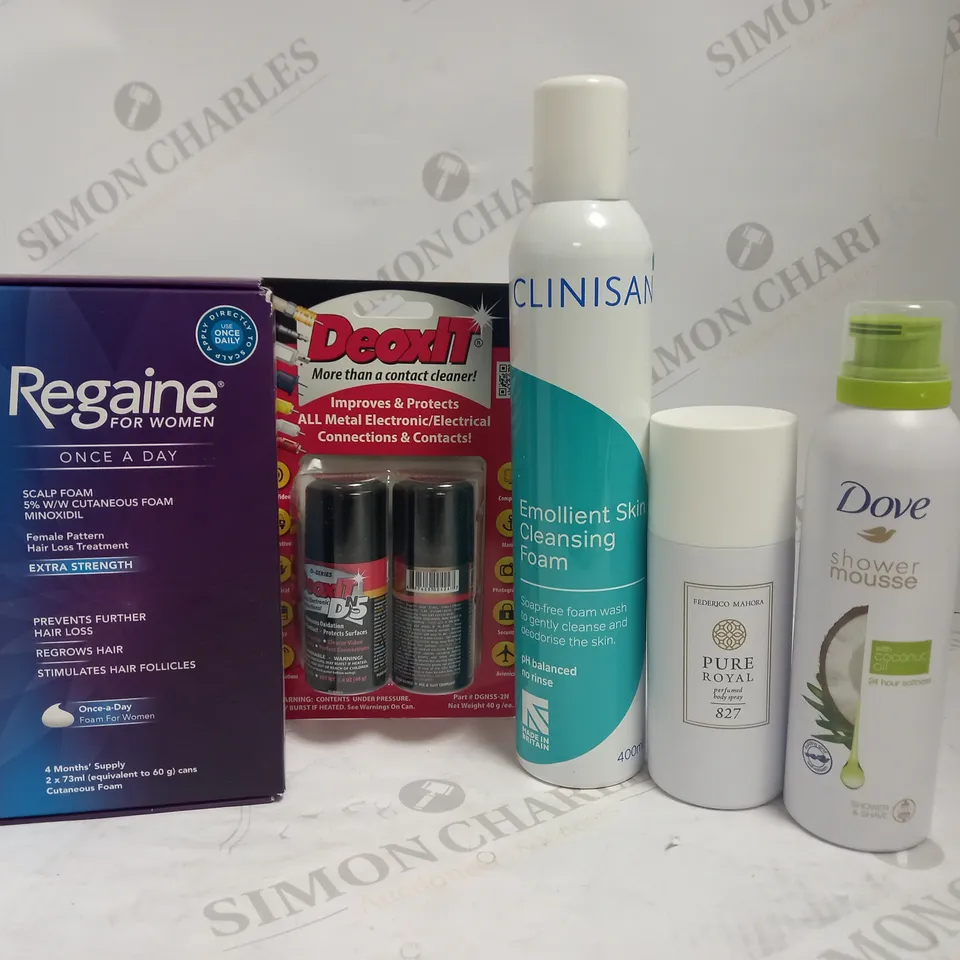 LOT OF APPROXIMATELY 16 ASSORTED AEROSOLS, TO INCLUDE REGAINE, DEOXIT, CLINISAN, ETC - COLLECTION ONLY
