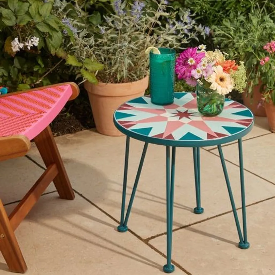 BOXED SOPHIE ROBINSON RIAD STAR MOSAIC SIDE TABLE (1 BOX)