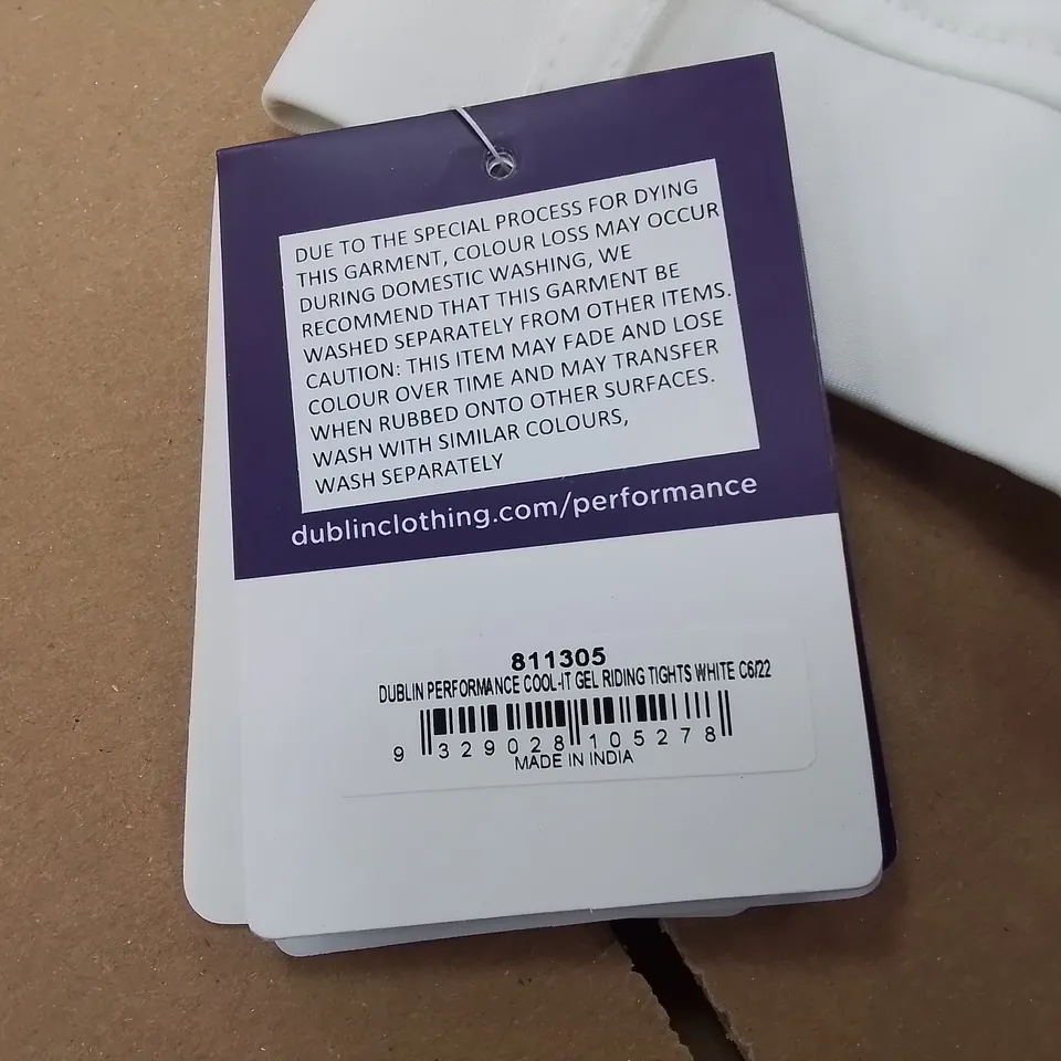 DUBLIN GEL RIDING TIGHTS IN WHITE - C6/22