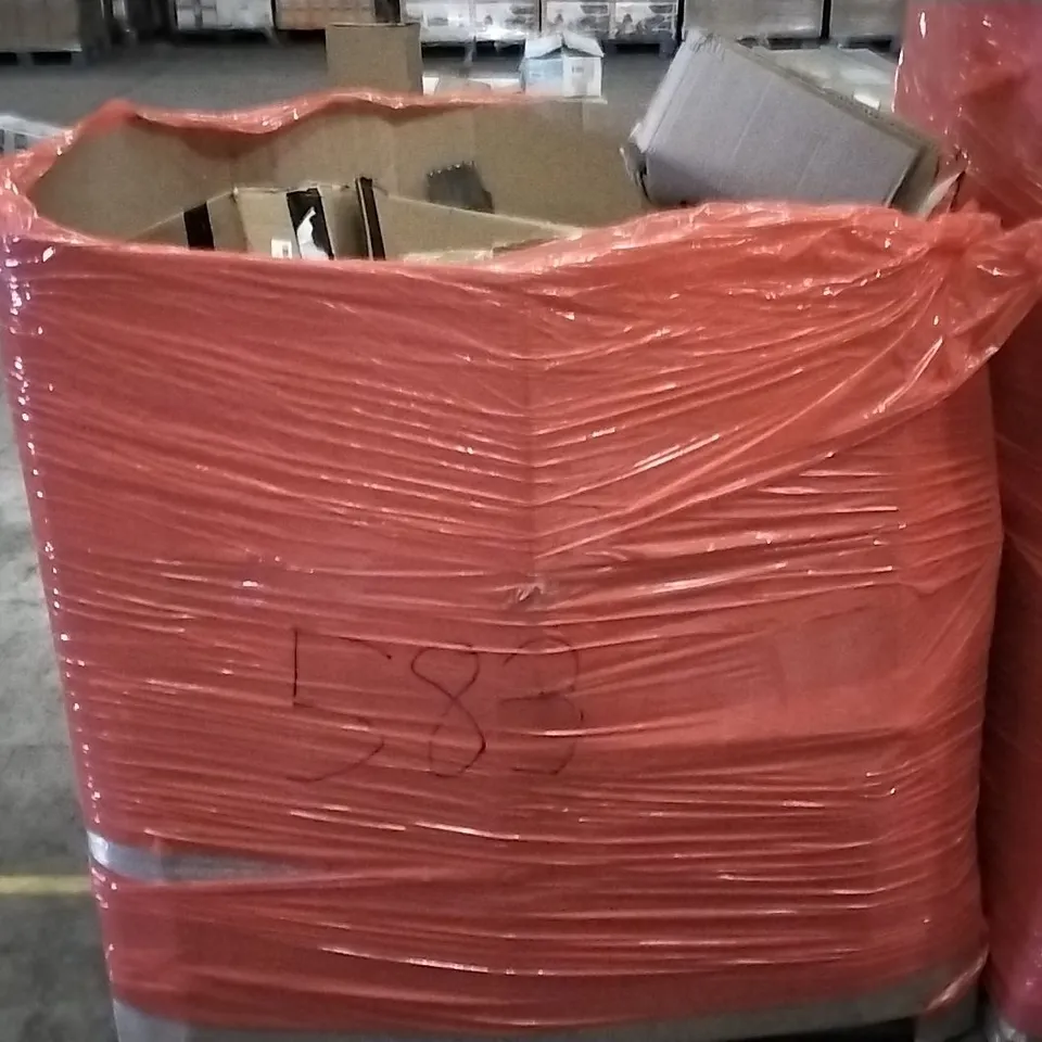 PALLET OF UNPROCESSED ITEMS TO INCLUDE HEATED BLANKET, AIR MATTRESS, AND DOUBLE AIR FRYER