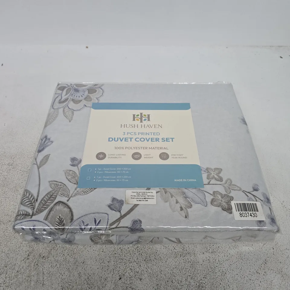 HUSH HAVEN 3-PIECE PRINTED DUVET COVER SET – 200 X 200CM