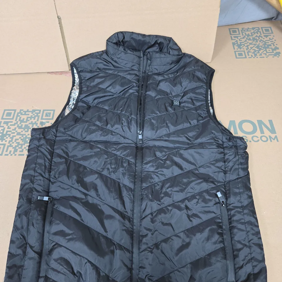 INTELLIGENT HEATING COTTON PADDED GILET BLACK SIZE 2XL