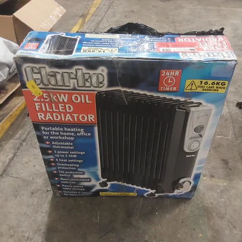BOXED CLARKE BR13/250 2.5KW 13 FIN BLACK OIL FILLED RADIATOR