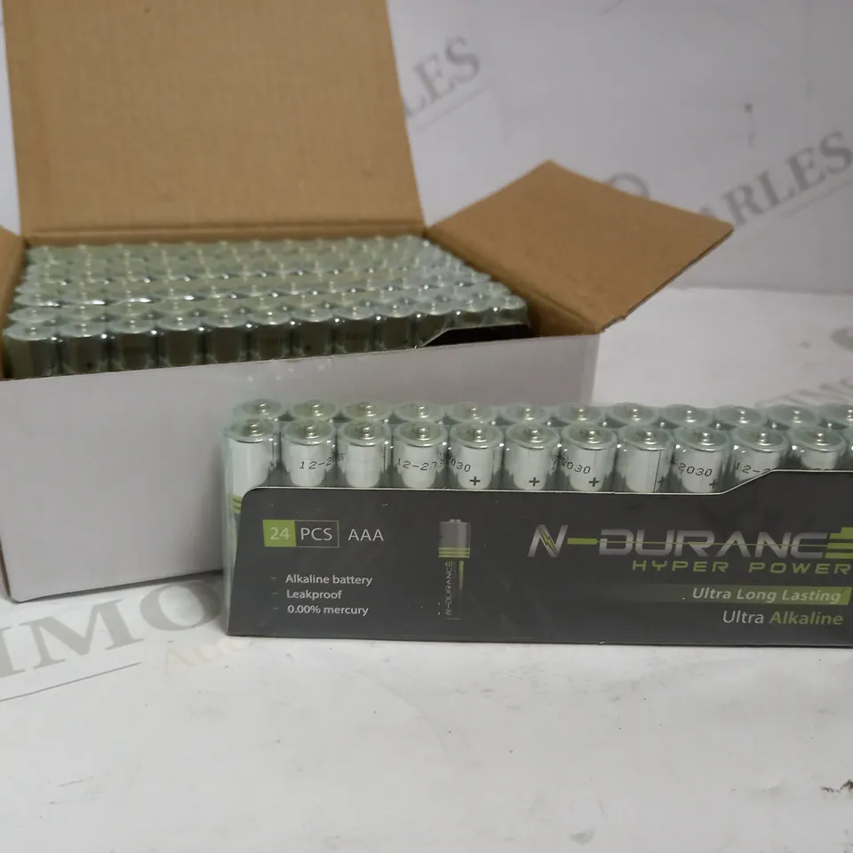 LOT OF APPROXIMATELY 240 N-DURANCE HYPER POWER AAA BATTERIES