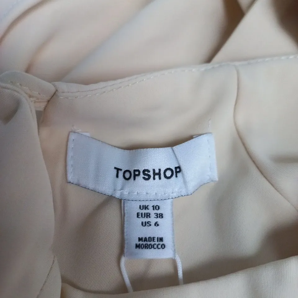 TOPSHOP CREAM DRAPED NECKLINE DRESS, UK 10 (EU 38) US 6