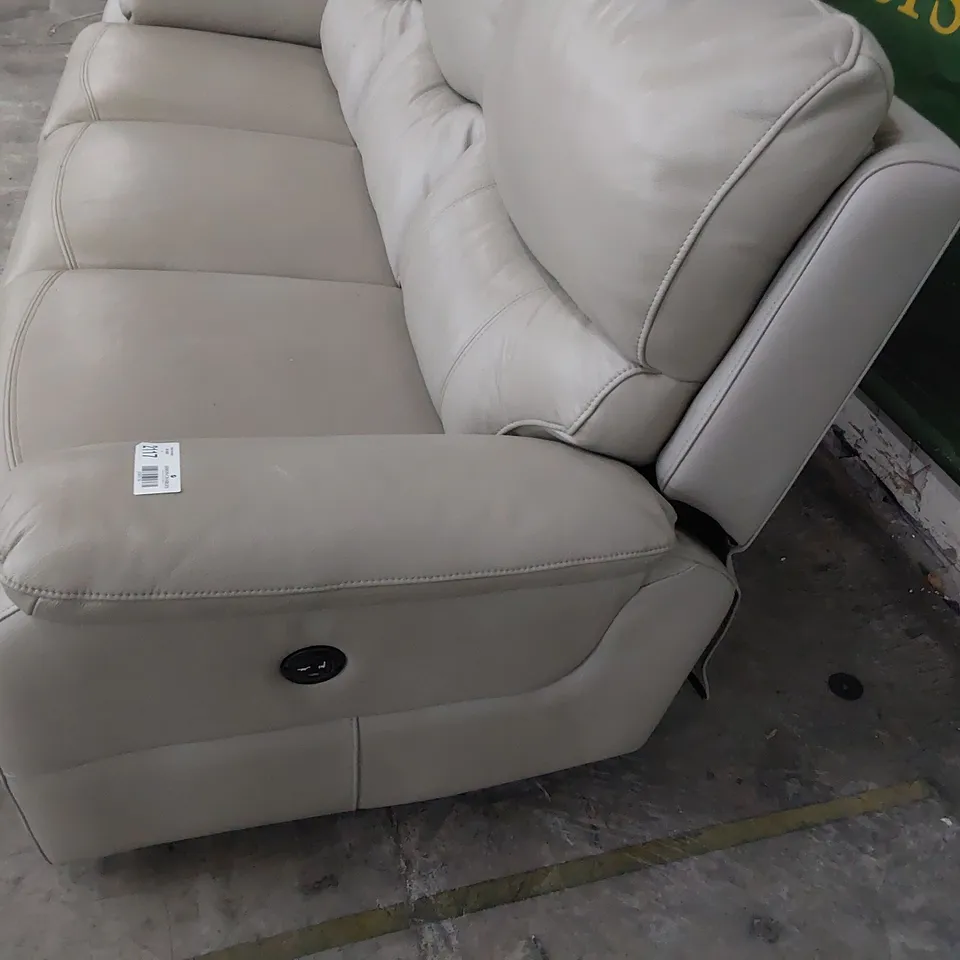 DESIGNER POWER RECLINING THREE SEATER SOFA CLAY LEATHER 