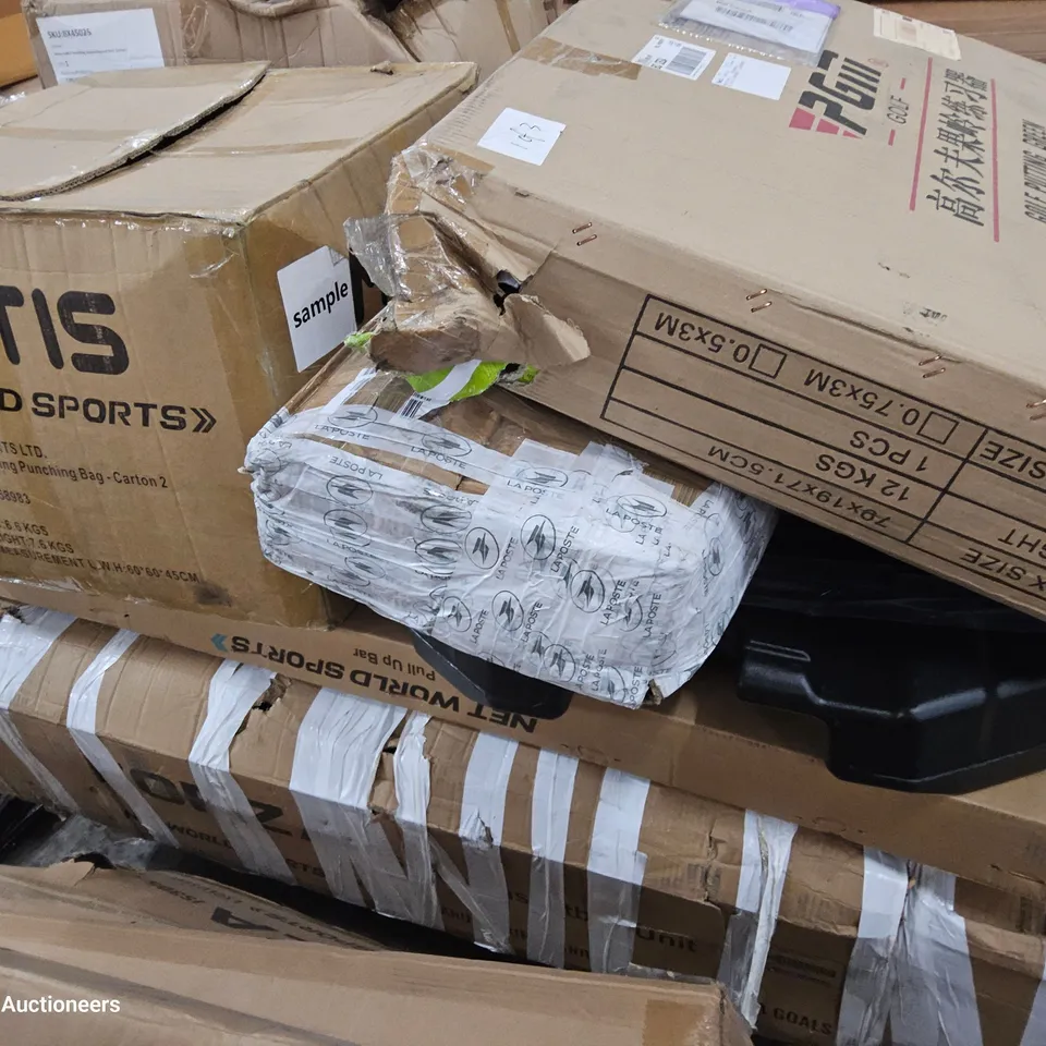 PALLET OF ASSORTED BOXED SPORTS EQUIPMENT & PARTS