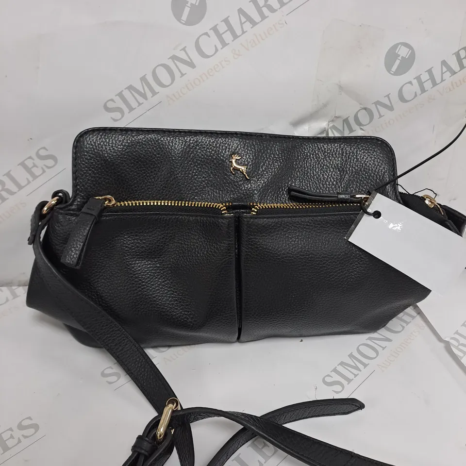 ASHWOOD GENUINE LEATHER BLACK HANDBAG