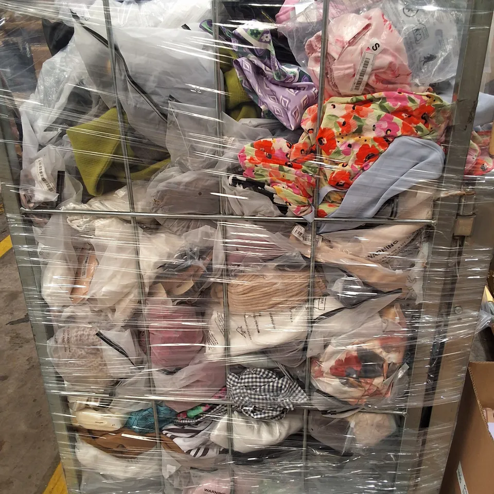 CAGE CONTAINING ASSORTED CLOTHING