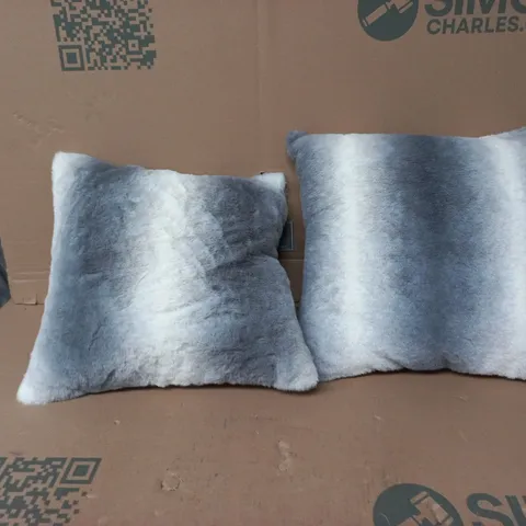 VELOSO LUXE FAUX FUR COLLECTION CUSHION COVER X2  – 43 X 43 CM, GREY (VELOSO HOME CONCEPTS)