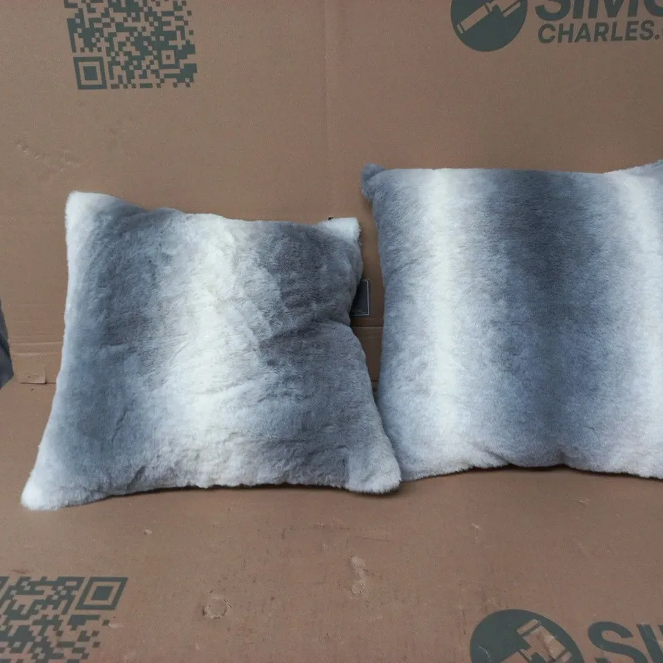 VELOSO LUXE FAUX FUR COLLECTION CUSHION COVER X2  – 43 X 43 CM, GREY (VELOSO HOME CONCEPTS)