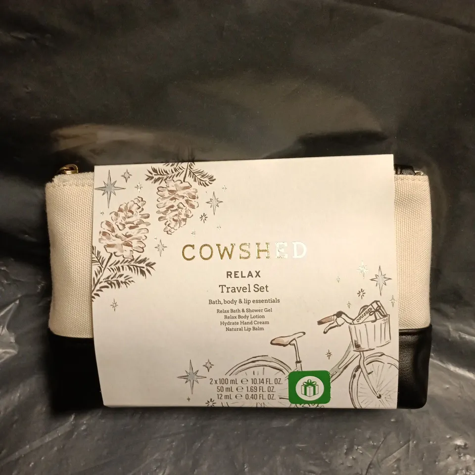 COWSHED RELAX TRAVEL SET – BATH, BODY & LIP ESSENTIALS (4-PIECE)