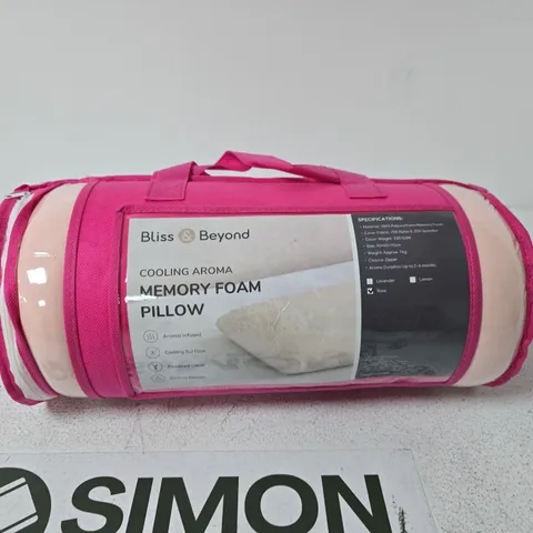 BLISS & BEYOND MEMORY FOAM PILLOW – COOLING AROMA, PINK