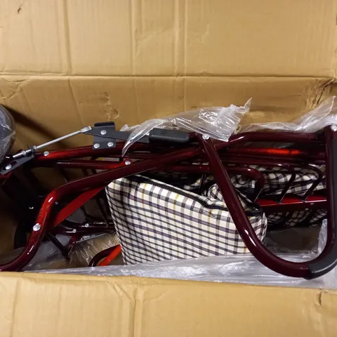 FOLDING ROLLATOR WITH SEAT IN RED